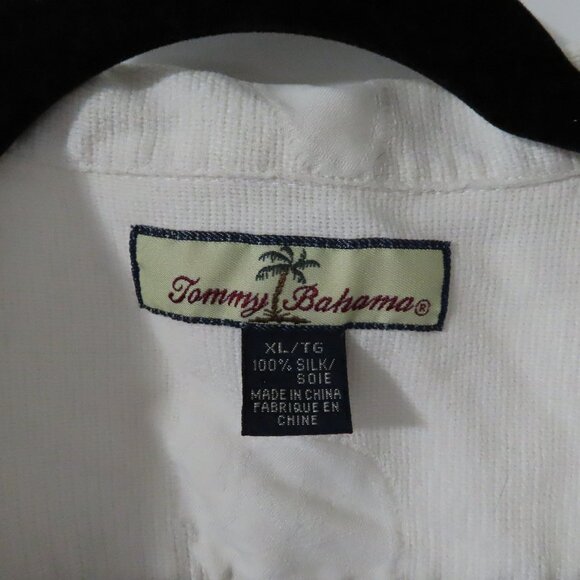 Vintage Tommy Bahama Silk Button Up Shirt Embroidered Tropical Drinks and Fruit - Picture 6 of 9